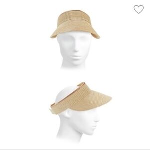 Saks Fifth Ave 100% Straw Visor Grip Back NWOT